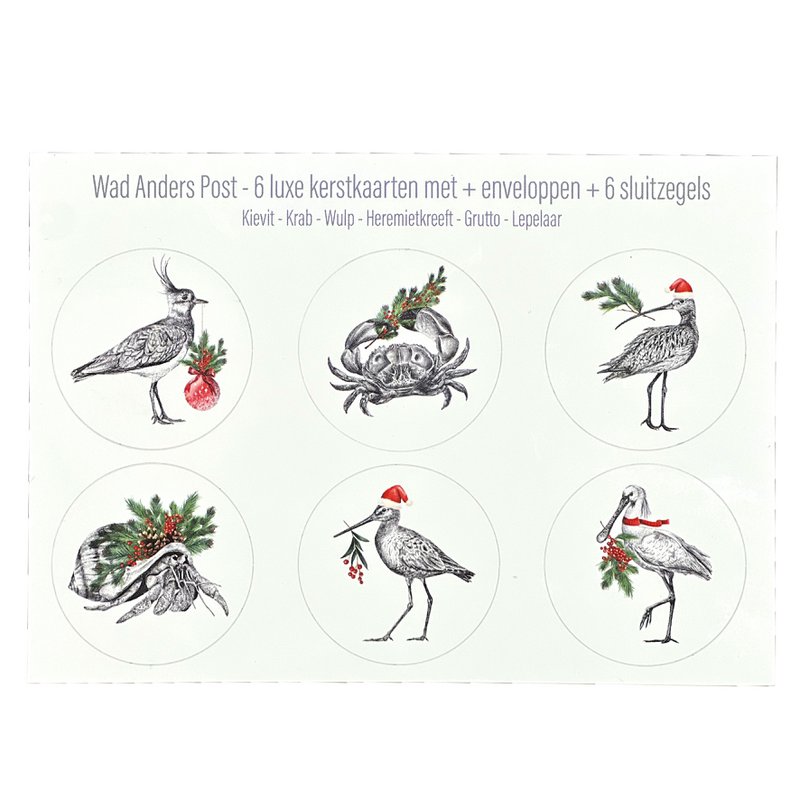 Julekortsæt - 6 forskellige kort med kuverter og segl