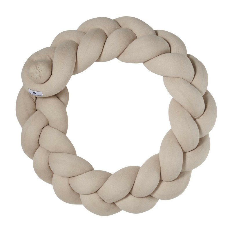 Tour de lit tressé sable tricoté
