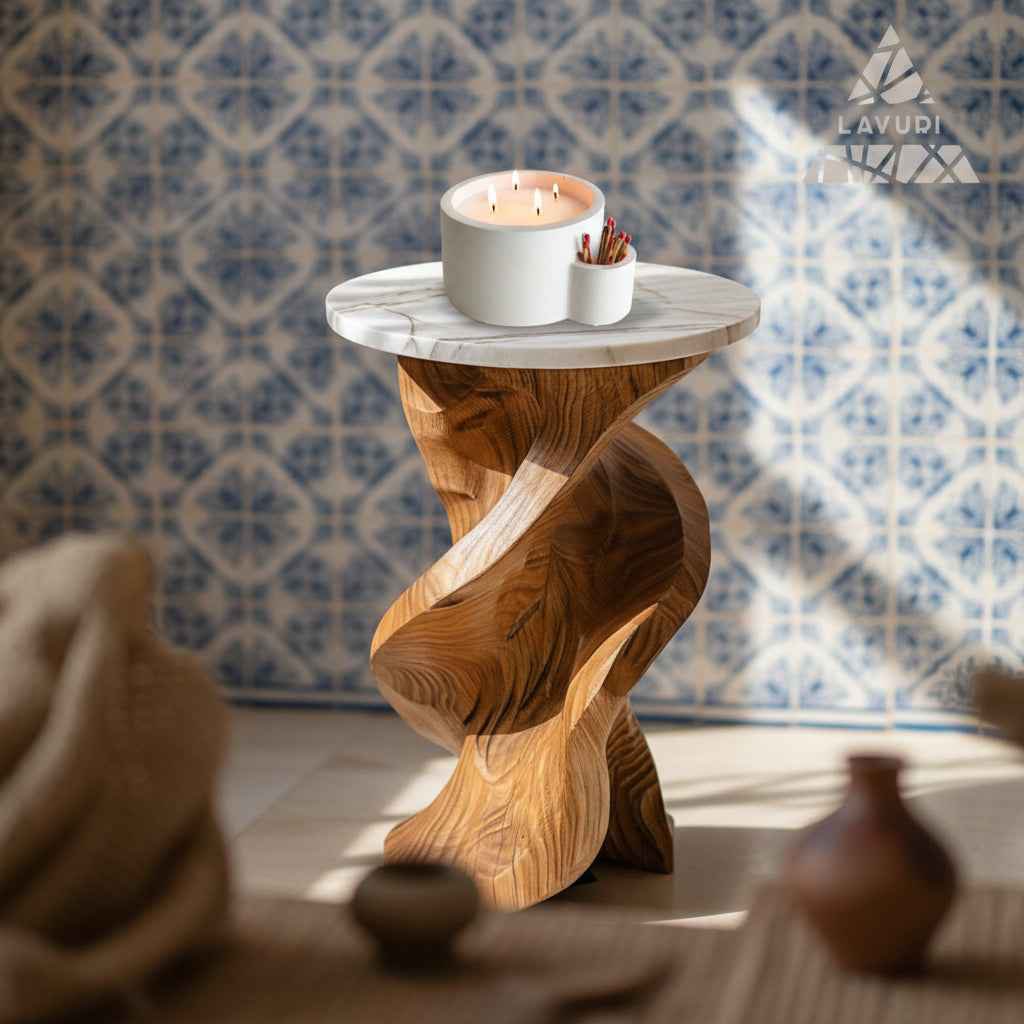 LAVURI® Tray with matchbox for wax candles, candle sand and pearl wax, available as scented candle variants