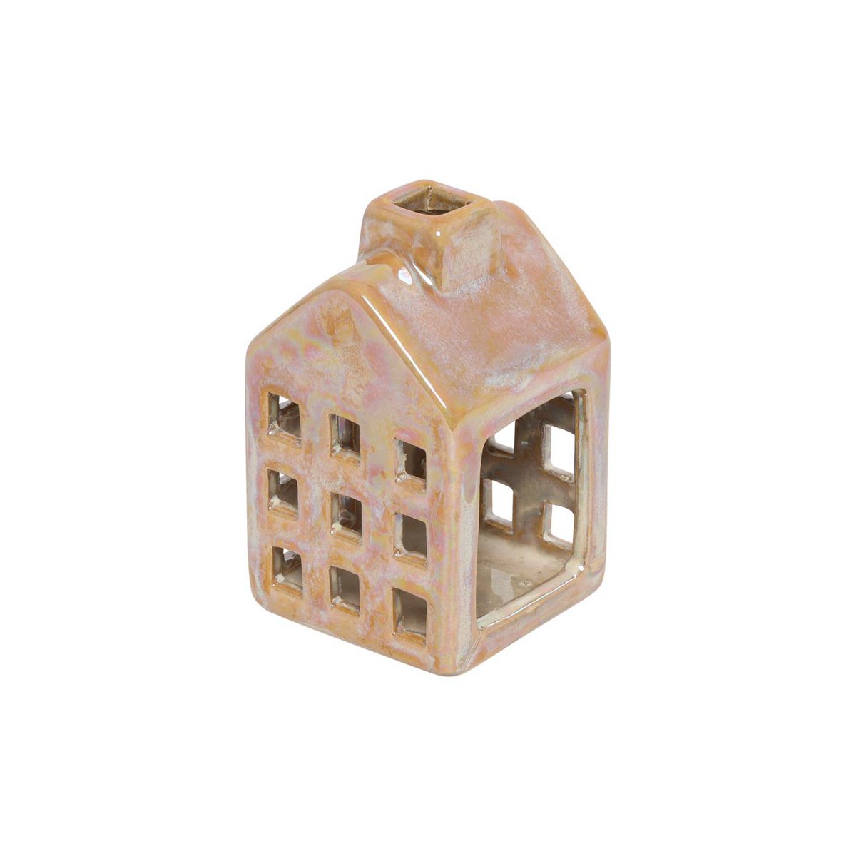 Teelichthaus gelb 6x6x10 cm