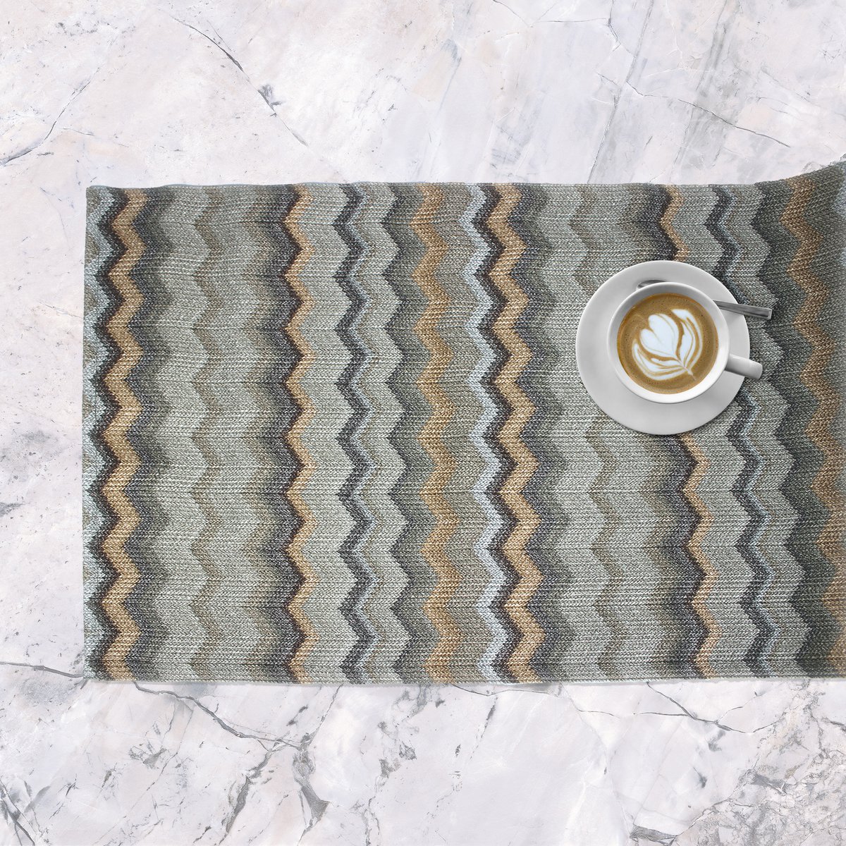 Tunk Runner Zigzag Wzór Brown 150 cm długą skórę syntetyczną