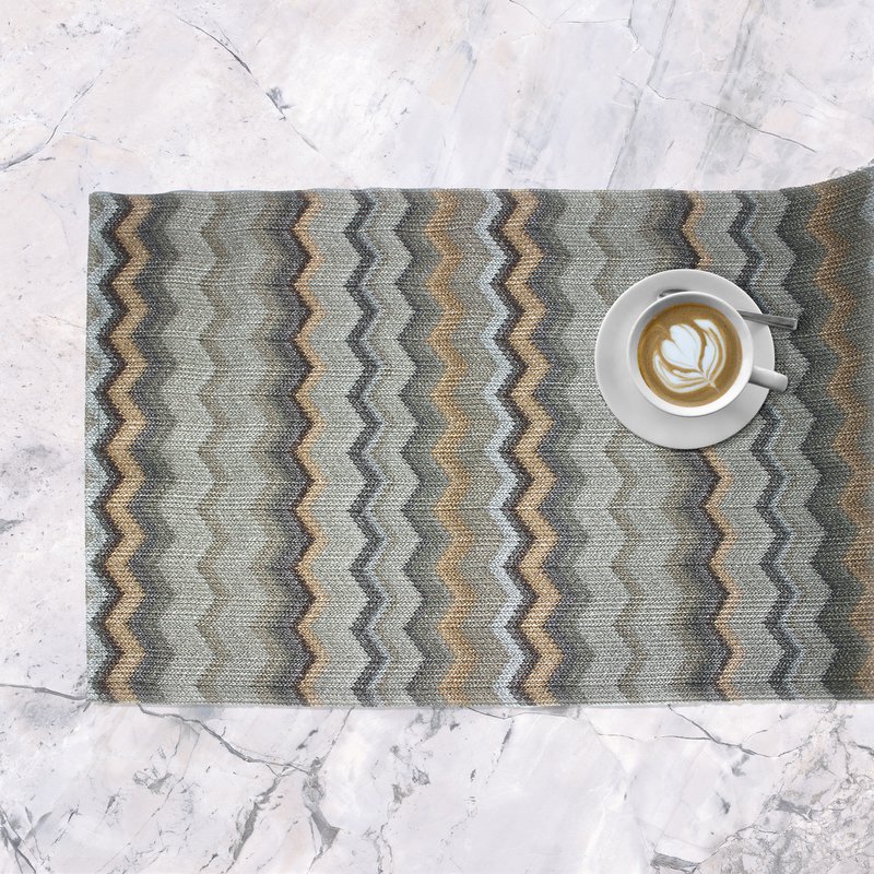 Tunk Runner Zigzag Wzór Brown 150 cm długą skórę syntetyczną