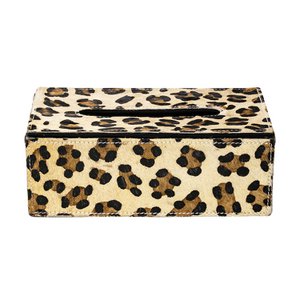 *tissue box cowhide leopard 25x14x9cm*