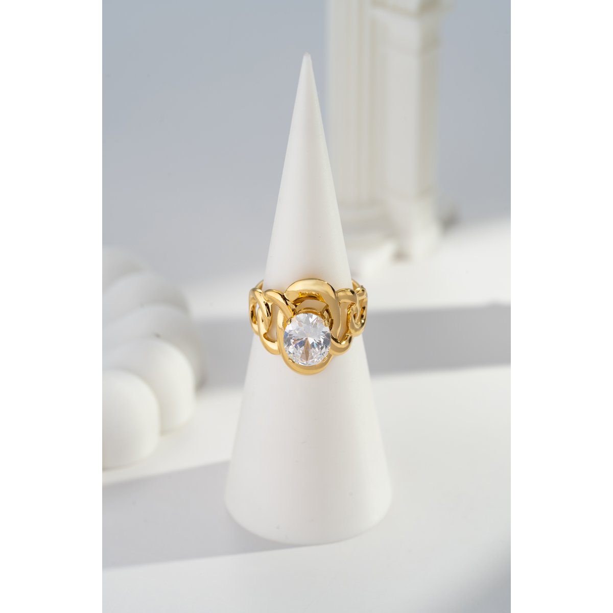 Round ring adjustable crystal stripe elegant stainless steel