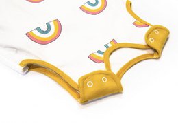 Babasac multi tog babyslaapzak Rainbow Mustard trim