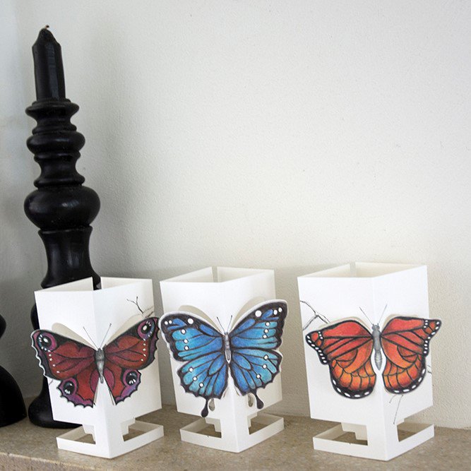 CARDLE Butterfly Red (Bright Butterfly) - Portavelas Tarjetas de felicitación
