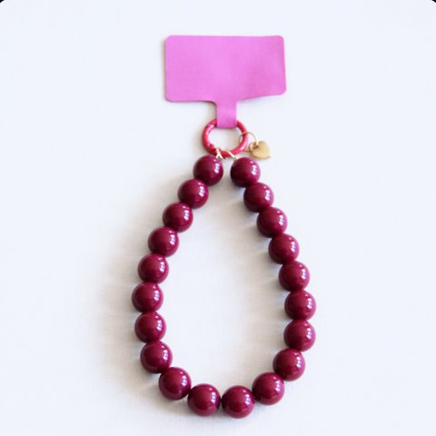 Telefoonsnoer kralen XL - cerise