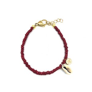 Shells coins bracelet red