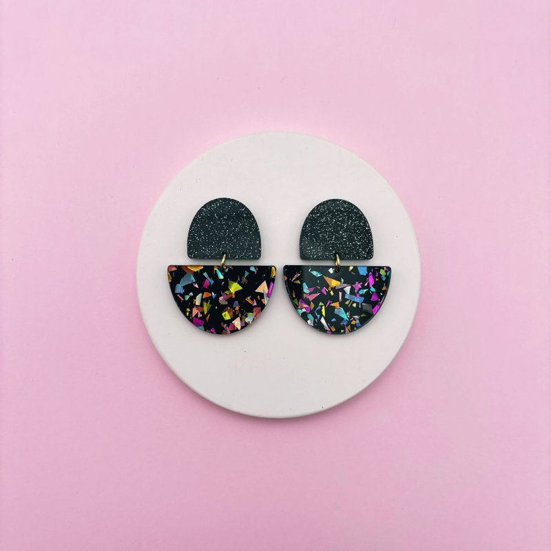 Pendientes Odette - Negro / Terrazo Glitter