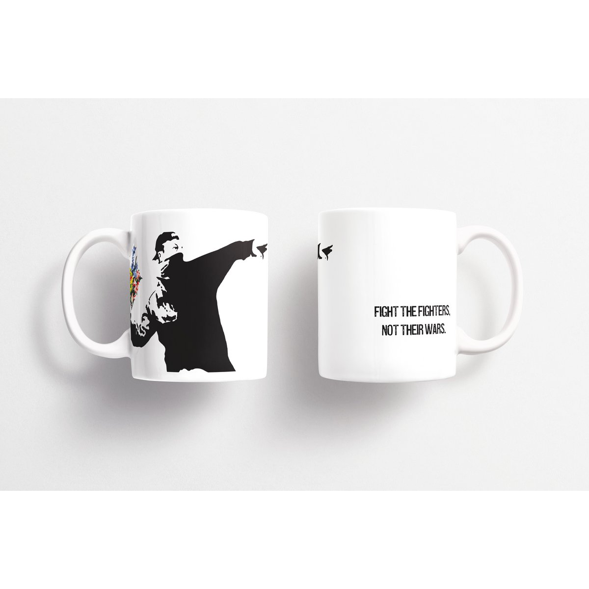 Banksy Ceramic Mug 325ml -  The Flower Thrower
