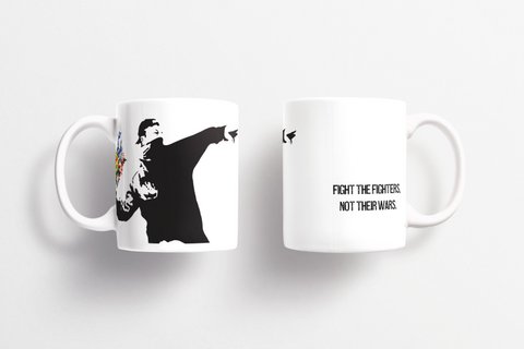 Banksy Ceramic Mug 325ml -  The Flower Thrower