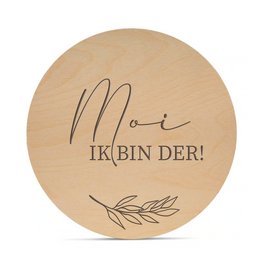 Mijlpaalcirkels | Hout - Lasergravure | Baby (Gronings)
