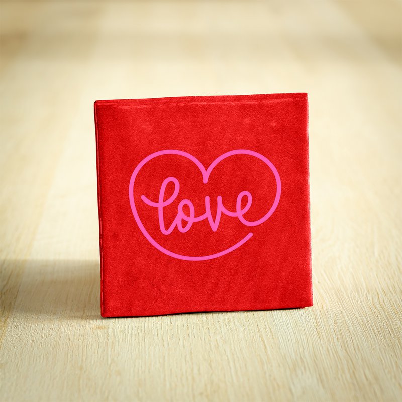 Tegeltje - Love Hart - Liefde | Rood | 10x10cm