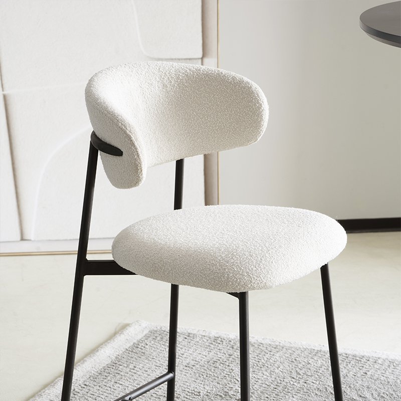 Zahra Bar Stool [Set van 2] [Wit] [Boucle Fabric] [65 cm]