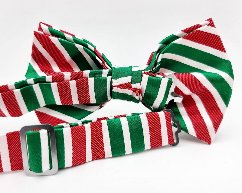 Bowtie - Green and red stripes