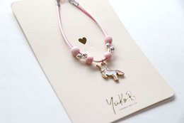 Kordelarmband für Kinder - Einhorn - Zauberhafte Rose