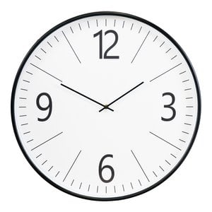 Biel Wanduhr - Schwarz/Weiß, Glas/Kunststoff, Ø51 cm