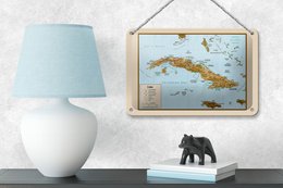 Tin sign Cuba 18x12cm map decoration