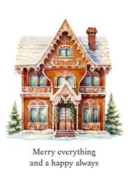 Duurzame kerstkaart - Christmas house