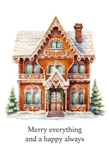 Duurzame kerstkaart - Christmas house