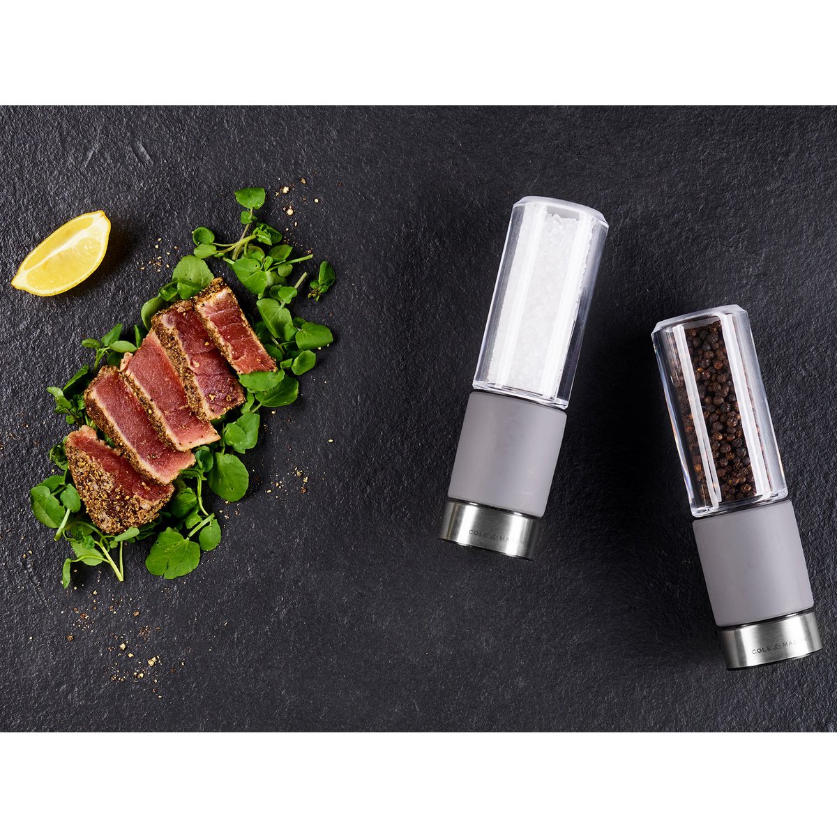 Precision+ Stemless Regent Concrete Pepper and Salt Mill Set 18cm