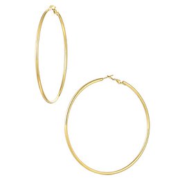 Large gold-tone hoop earrings, available in 8.0 cm diameter. Suitable for everyday wear.