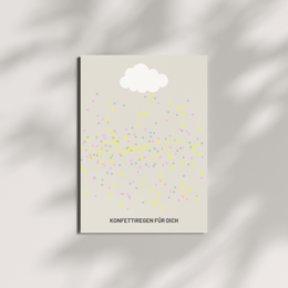 Postkort - konfetti regn for dig