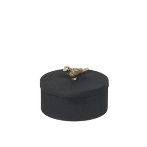 Black Metal Box with Bird, 14 x 14 x 10 cm – DECOSILUET