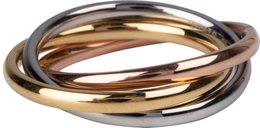 R1067 Rolling Anxiety Fidget Ring Rose Gold Steel Color