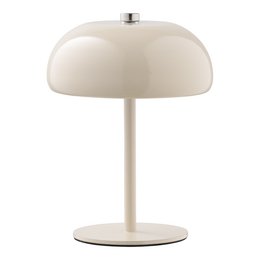 Margate Tafellamp, metaal, oplaadbaar, beige, ø13 cm