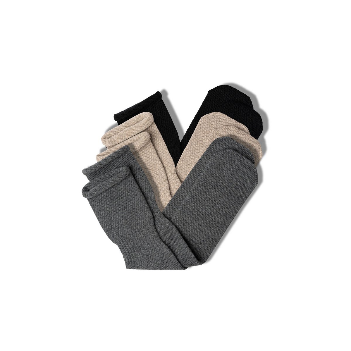 Women's Socks 3-Pack Black/Creamy beige/Dark gray