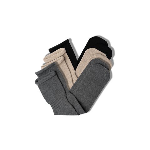 Women's Socks 3-Pack Black/Creamy beige/Dark gray