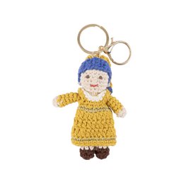 Gehaakte sleutelhanger Meisje met de parelsleutelhanger