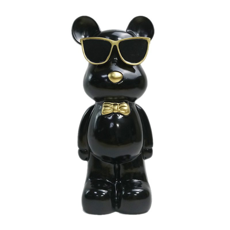 Bärenbrille aus Polyresin schwarz