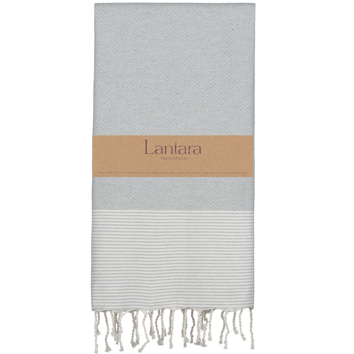 Hammam Towel Fouta Waffle Stripes - Light Grey - 100x200cm
