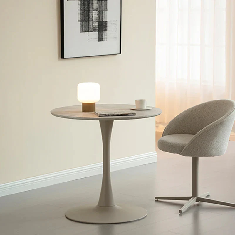 Tiana Round Dining Table [Travertine] [80 cm]
