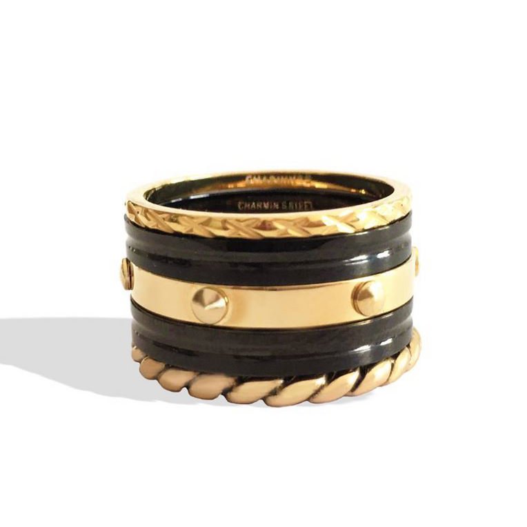 Pierścionek R329 Gold 'Toczenie stali'