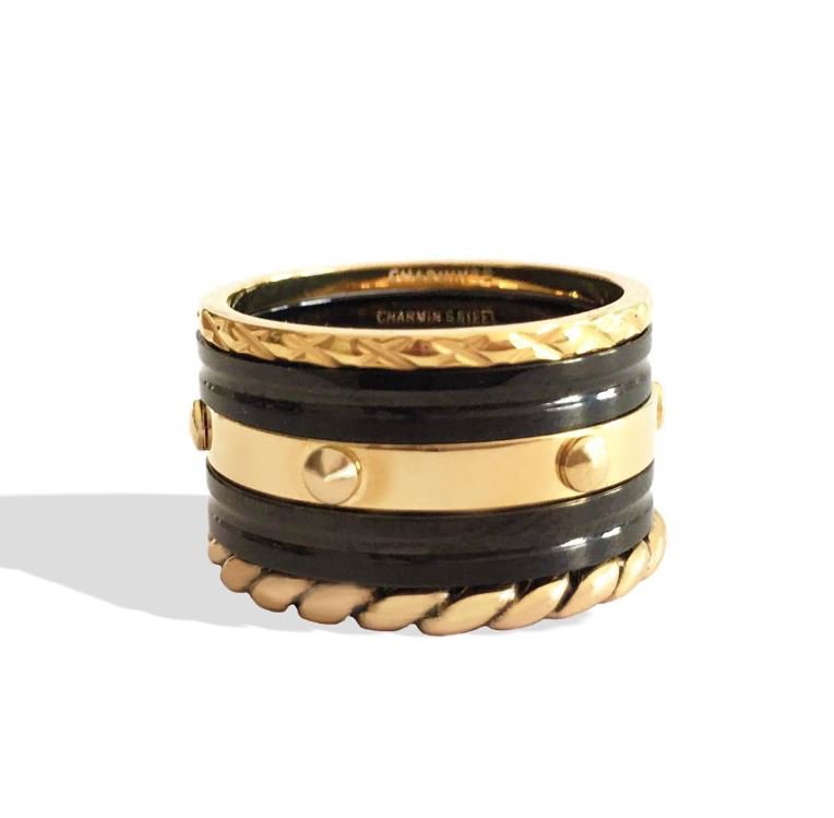 Pierścionek R329 Gold 'Toczenie stali'