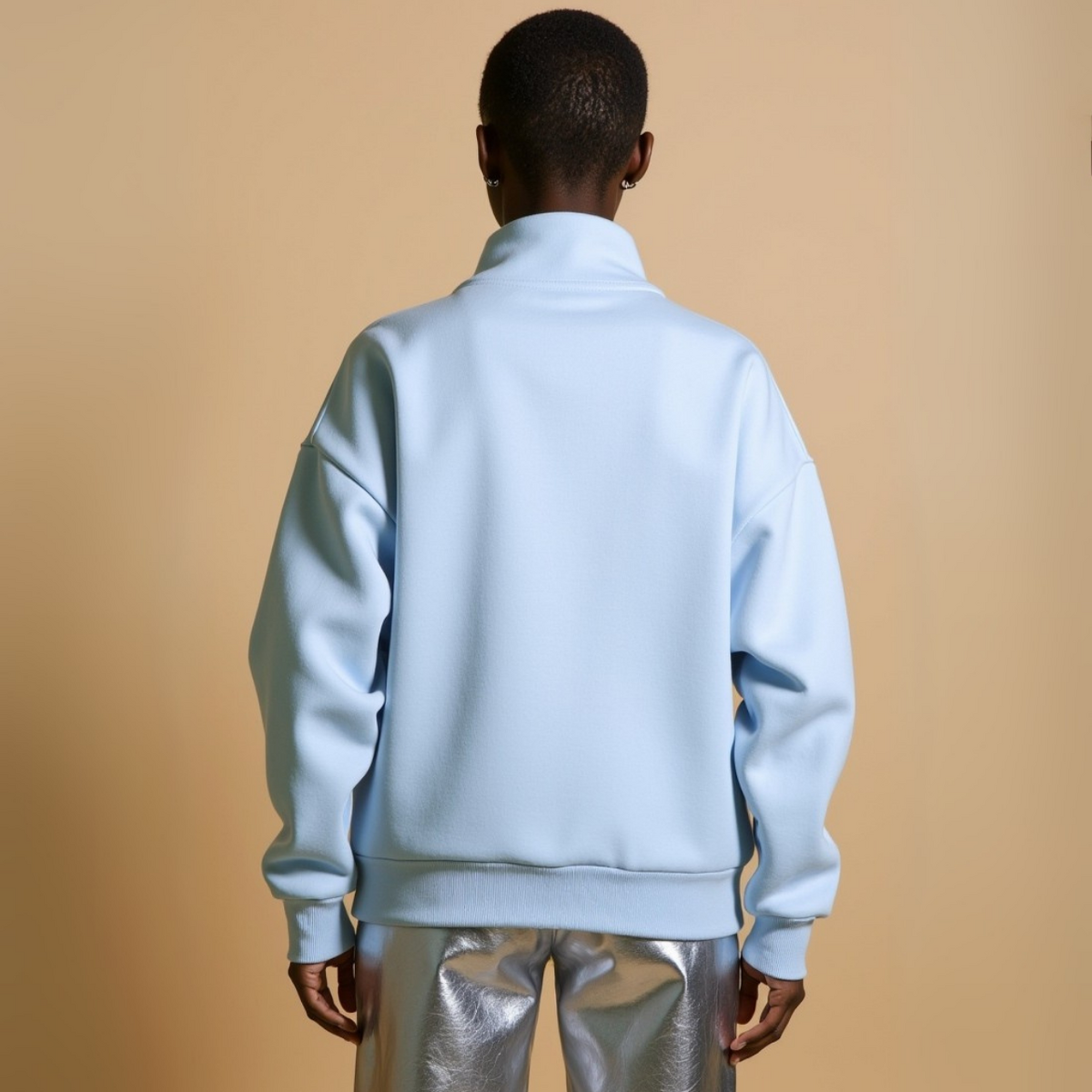 Half Zip Sweat "BE GOOD BE BAD JUST BE" - Schwarz