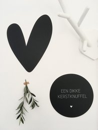 Væghjerte sort 40cm