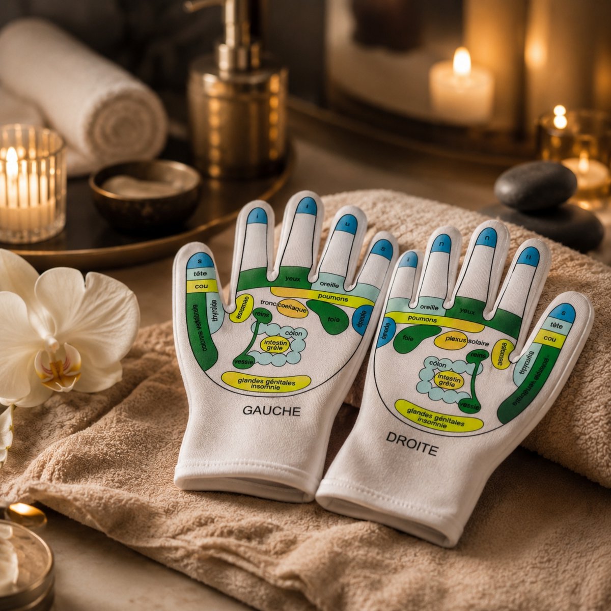 Softing Reflexology SPA Handsker - Håndpleje med Jojoba og Olivenolie Gel, E-vitamin og lavendel - Fugter og genopretter dine hænders blødhed og smidighed