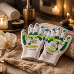 Softening Reflexology SPA Gloves - Hand Care with Jojoba and Olive Oil Gel, Vitamin E and Lavender - Moisturizes and Restores Softness and Suppleness to your Hands