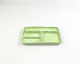 Rectangular desk organizer tray made of marble in various colors including black, white, sienna, blue, and mint.