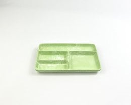 Rectangular desk organizer tray made of marble in various colors including black, white, sienna, blue, and mint.
