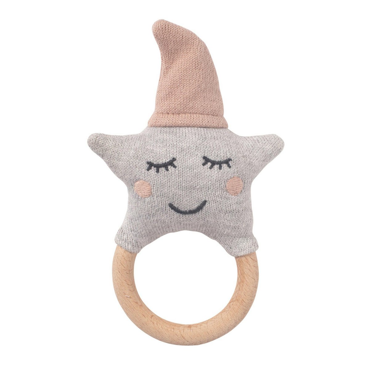Cadeau couverture bébé baie + hochet rose
