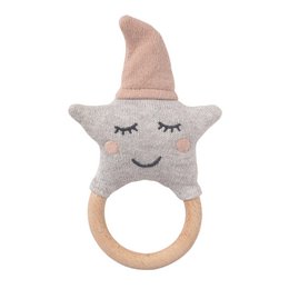 Cadeau couverture bébé baie + hochet rose