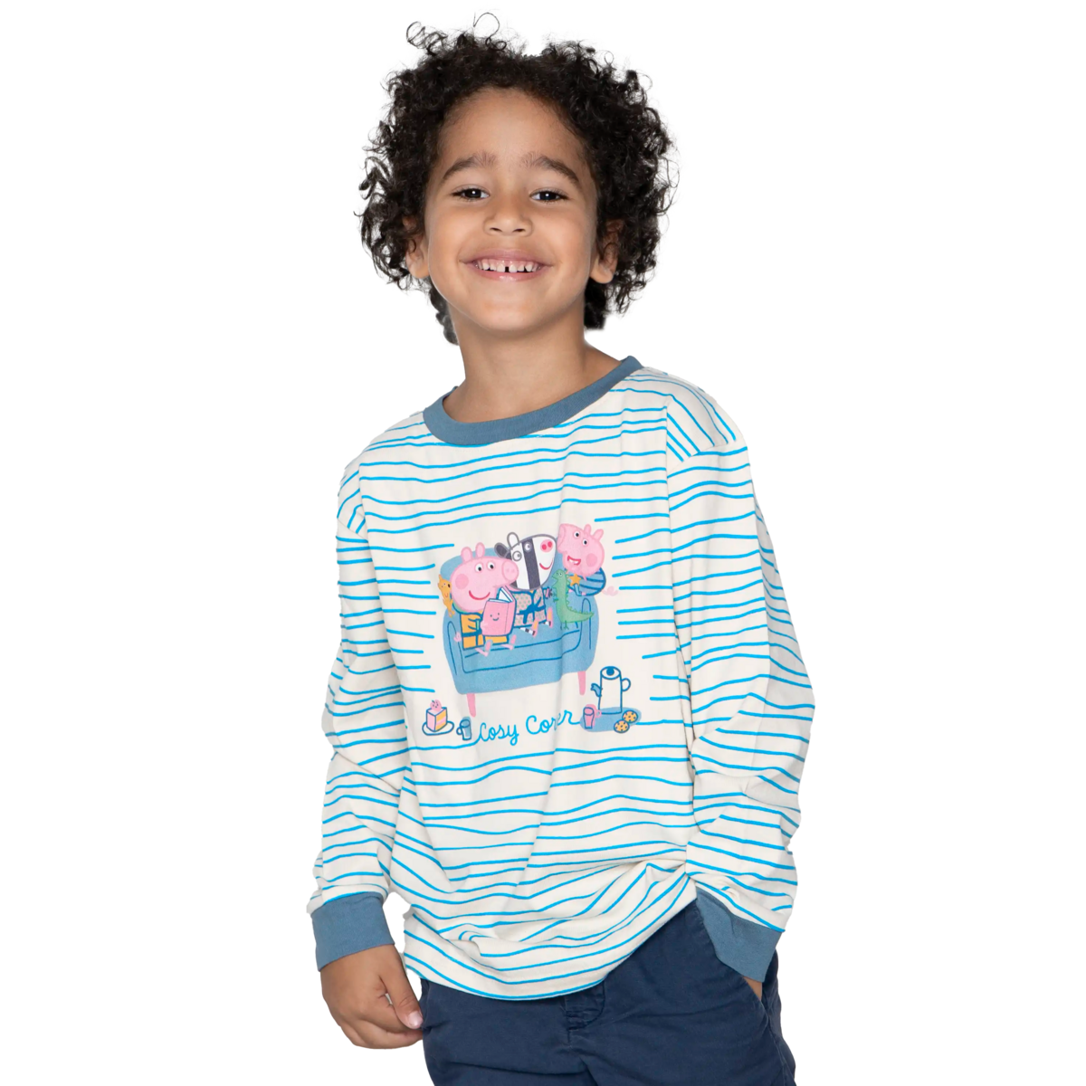 koaa – Peppa Wutz « Cozy Corner » – T-shirt à manches longues vert/beige