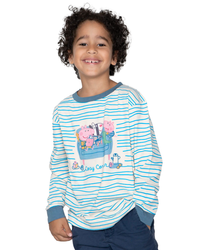koaa – Peppa Wutz « Cozy Corner » – T-shirt à manches longues vert/beige