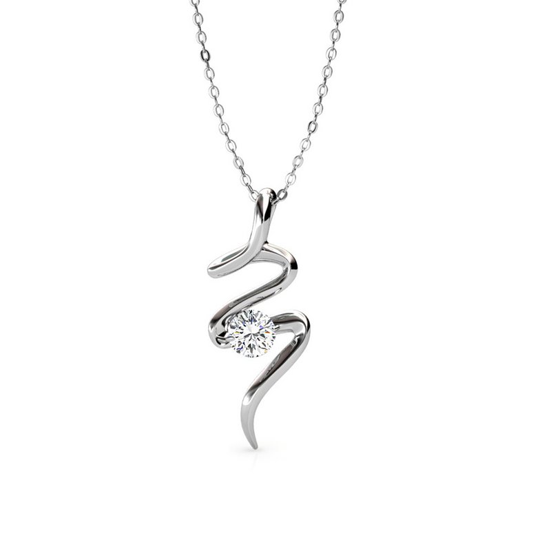 Pendentifs Spiral - ArgentÃ© et Cristal