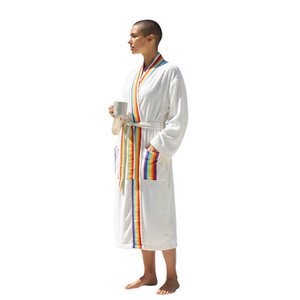 Oversized Bademantel aus 100 % Baumwolle mit Regenbogen-Design